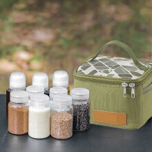 9-Piece Portable Condiment Organizer Set for Camping, Hiking, BBQ – Bottles, Labels, Funnels – Lightweight & Durable