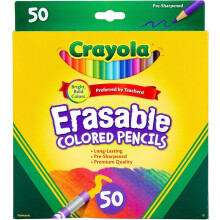 Erasable Colored Pencils, 50 Count Set For Adult Coloring Books And Art Supplies, Artist Grade, Assorted Colors