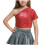 Girls One-Shoulder Short-Sleeve Sequin Crop Top 1
