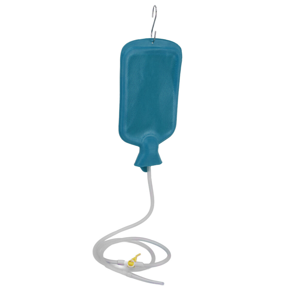 Blue 2L Reusable Enema Kit With Long Hose, Colon Detox