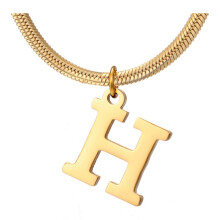 Personalized Gold Monogram Necklace Titanium Steel Initial Pendant Choker for Women