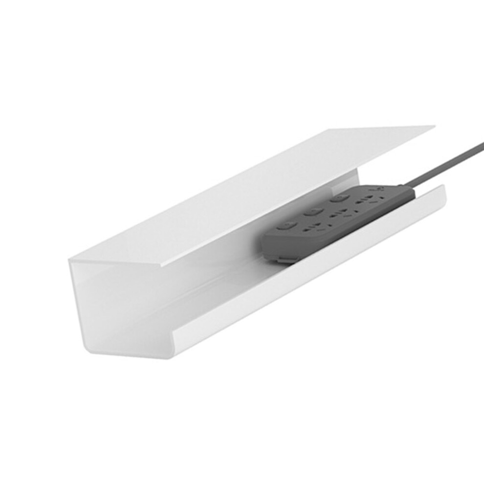 Under Desk Cable Management Tray Pvc White 10X8.5x40cm Punch-Free 8451388548837