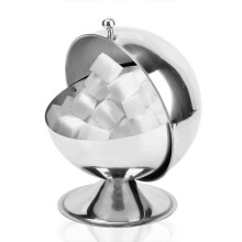 Sugar Bowl with Lid Stainless Steel Sugar Cube Container Spice Condiment Seasoning Jar Kitchen Salt Serve for Countertop