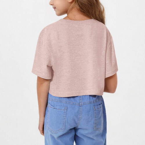Top corti estivi da ragazza, magliette oversize a girocollo, a maniche corte, basic. 2