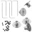 Silver Steel Flange Coupling 10 pcs 0.8 x 0.8 x 0.6 in 3