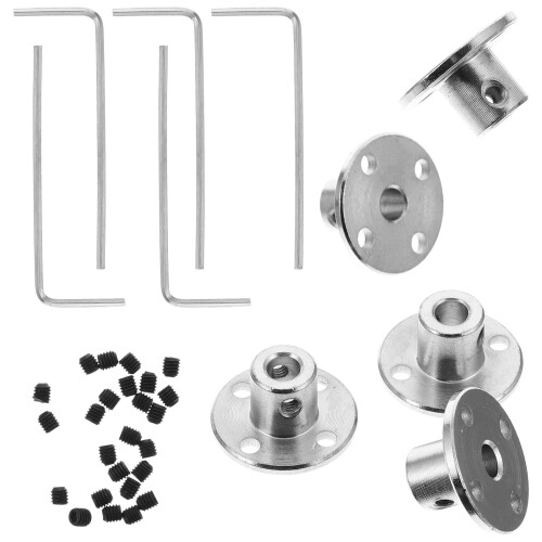 Silver Steel Flange Coupling 10 pcs 0.8 x 0.8 x 0.6 in 2