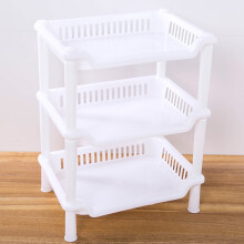 Étagère d'angle carrée à 3 niveaux en plastique Bizhua Household Essentials pour salle de bain et cuisine.