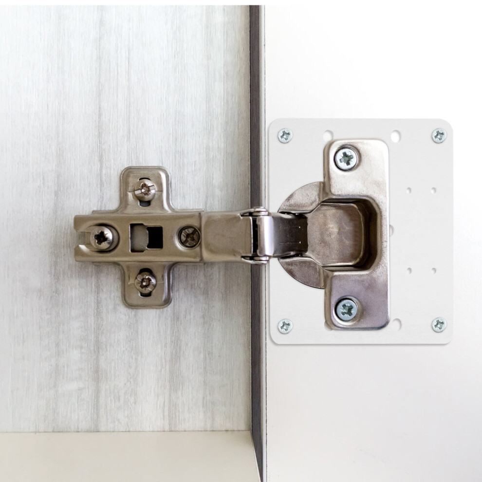 Hemoton 10 Pcs Hinge Spacer Repair Brackets For Shelves Hinges Cabinet Doors Silver 9193271211532