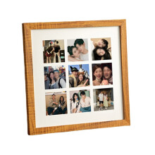 Cadre photo en bois à neuf cases (30 x 30 cm) à monter soi-même, pour l'affichage et la décoration intérieure.