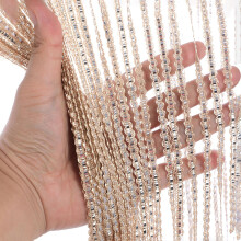 Xoxingysm Silver String Curtain for Wedding and Home