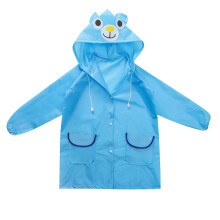 Kids Rain Poncho with Hood Sky Blue 3-8 Years