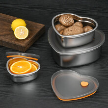 Contenitore per alimenti in acciaio inox da 350/900/1900 ml con coperchio ermetico a prova di perdite, a forma di cuore, ideale per il campeggio.