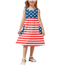 4. juli-outfit til småbørnspiger, 4. juli-kjole til børn, rødt til uafhængighedsdag, 12-13 år