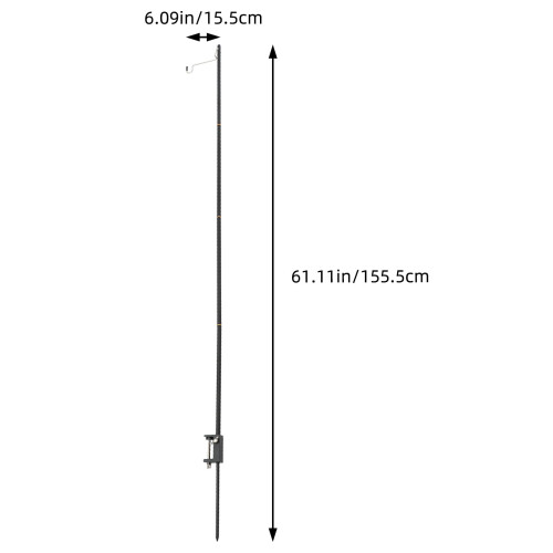 HEMOTON Portable Lamp Holder Bracket Pole Camping Torch Hanging Black 1