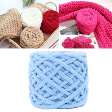 Hilo grueso para tejer, hilo suave y aterciopelado para mantas, ideal para ganchillo y punto: suéteres, bufandas, zapatos y ropa. Azul claro, 56 g.