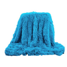 Bizhua Winter Warm Blanket, 120*80Cm, Blueshaggy Long Faux Fur Throw Blanket Fuzzy Lightweight Plush Sherpa Fleece