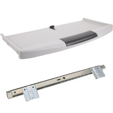 1 Set Under Desk Mount Keyboard Tray in Light Grey Abs for Ergonomic Office Use