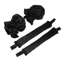 4 Pcs Heatless Hair Curler Satin Heatless Curling Rod Headband with Hair Cap Set for All Hair Types Black