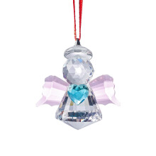 Crystal Angel of Love Glass Ornament Pink