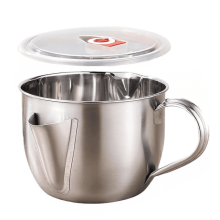 Vnice Stainless Steel 2-Cup Fat Separator with Dual Spout Design for Broth, Soup, Stew, Hot Pot