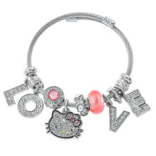 Hello Anime Kitty Charm Bracelet for Women Girls Ages 3+