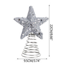 Colorful Glitter 5-Pointed Star Tree Topper – Lightweight, Indoor/Outdoor Use, Ideal for Independence Day & Thematic Trees