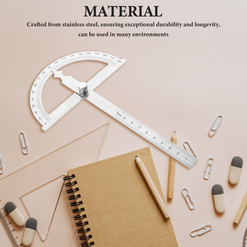 WHAMVOX Stainless Steel Angle Finder Protractor Ruler for Woodworking Projects Silver 2