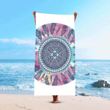 Mandala Flower Beach Towel Premium Fine Fiber 30x60in