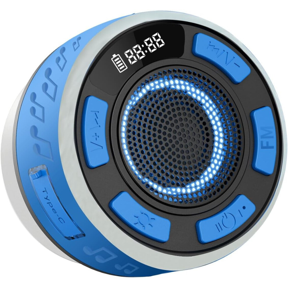 Bluetooth Shower Speaker Ipx7 Waterproof With Rgb And Light 9341593017640