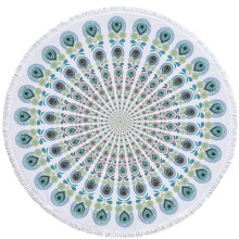 Microfiber Round Beach Towel Geometric Print 150cm