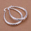 Women's Silver Stud Dangle Earrings Oval Edge 2PCS 1