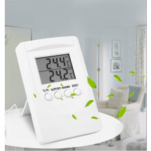 Digital thermometer indoor/outdoor temperature gauge with alarm