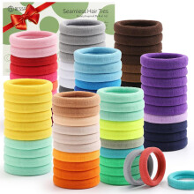 100PCS Elastic Hair Ties – Seamless, No-Crease Cotton Ponytail Holders for Thick/Thin Hair, Women's Hair Accessories & Christmas Gifts