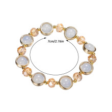 Gradient Crystal Glass Bracelet Coloured Glaze Bracelet String For The Girl'S Classmates And Friends Gift bracelet making kit for kids, 8PCS