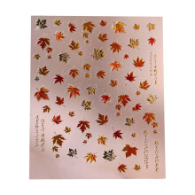 Nail Accessories 5D Embossed Autumn Maple Leaves Nail Stickers for Thanksgiving Day Fall Decals Self Gold Maple Leaf Decoratives for DIY