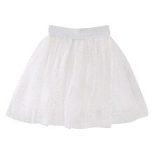 Solid Casual Sports Skirt for Kids, Ballet & Dance Costume, Dot Print Tulle Skort, Compatible with Party Wear (White, Size 100)