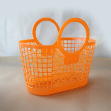 Plastic Basket with Handle, 2PCS Hollow-Out Garden & Shower Caddy for Kitchen, Bathroom, Dorm, Pantry – Compatible with Standard Racks