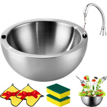 304 Stainless Steel Insulated Salad & Dipping Bowl, Double Wall, 35/70 oz – Hot & Cold Serving Bowl for BBQ, Picnics, Salad Making