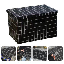 1Pack Black Square Storage Basket for Wardrobe Organizers and Shoes 34x25x18cm with Folding Design
