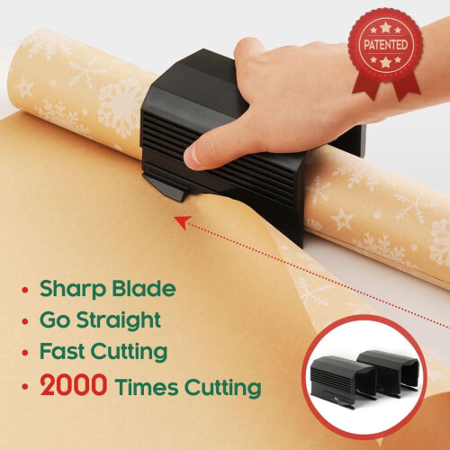 Wrapping Paper Cutter Slider Tool Set Black 1