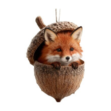 Handcrafted Woodland Animal Christmas Ornaments – Natural Brown Forest Figurines for Garland, Wreath & Year-Round Decor – Compatible with Nature