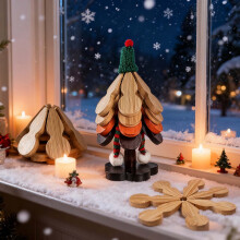 Wooden Tree-Shaped Foldable Trivet Set for Hot Dishes, Pots, Bowls, Teapots & Hot Pots – Compatible with Christmas Decor