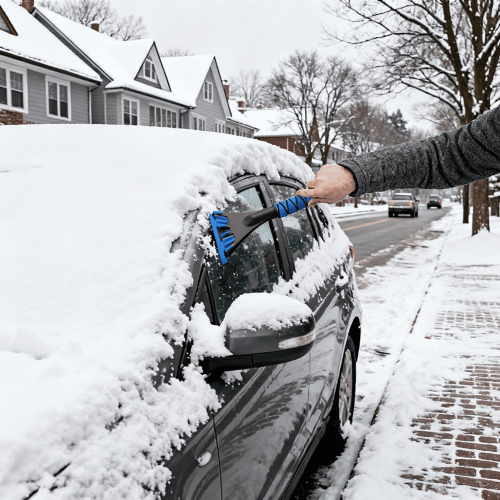 Car Snow and Ice Removal System Detachable Shovel Scraper 2