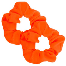 2 Pcs Orange Neon Scrunchies, 80s Style Elastic Hair Ties for Women & Girls, Compatible with All Hair Types
