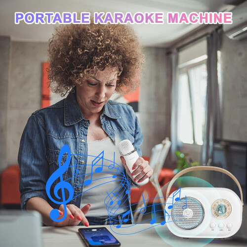 Retro Bluetooth Speaker Portable Vinyl Style 8-10hrs 2