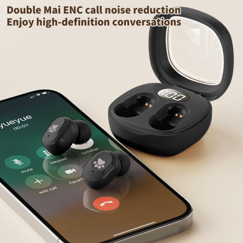 True Wireless Bluetooth Earbuds – Sweatproof, Waterproof, Noise Cancelling, Compatible with iPhone, Android, Pad 1