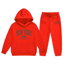 Girls Long Sleeve Hoodie and Pants Set Soft Warm Pullover Sweat Suit for Toddler Kids Playful Outfits Cozy Two Piece Comfy Red 2-3 Years