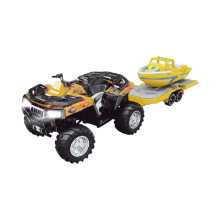 64 Scale Rc Semi Truck With Trailer, 4Ghz Remote Control Truck With Lights, Compact Portable Rechargeable Rc Truck For Living Room Outdoor Play