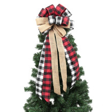 Decorative Christmas Tree Topper Bow, 34x12 Inch Farmhouse Wreath & Holiday Party Decoration