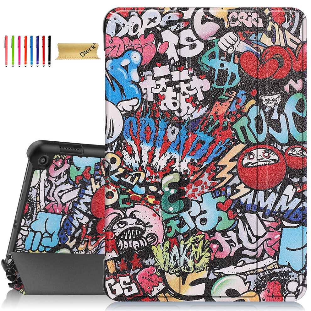 Slim Folding Stand Case For All-New Amazon Kindle Fire Hd 8 & 8 Plus (12Th/10Th Gen, 2022/2020), 8", Auto Wake/Sleep, Painting 9170372302857